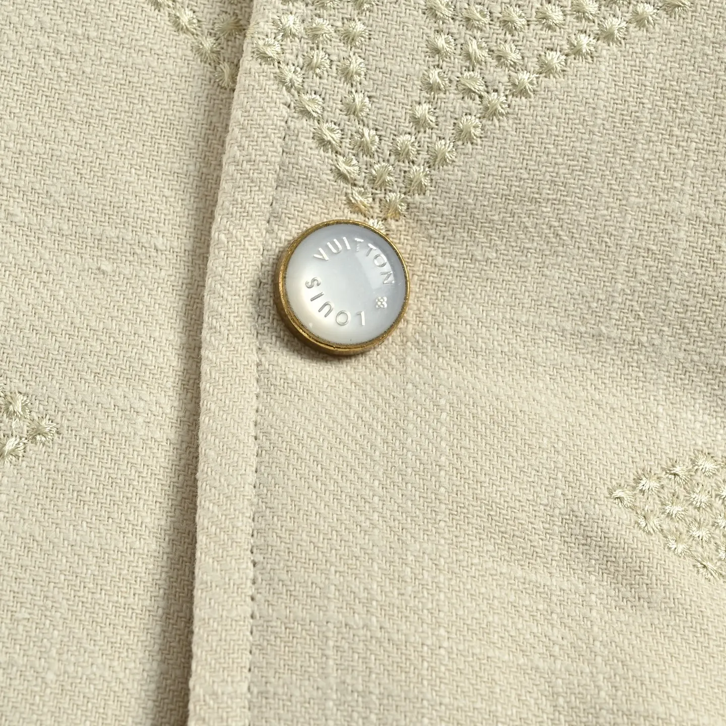 Louis Vuitton/Louis Vuitton old flower embroidered baseball jacket